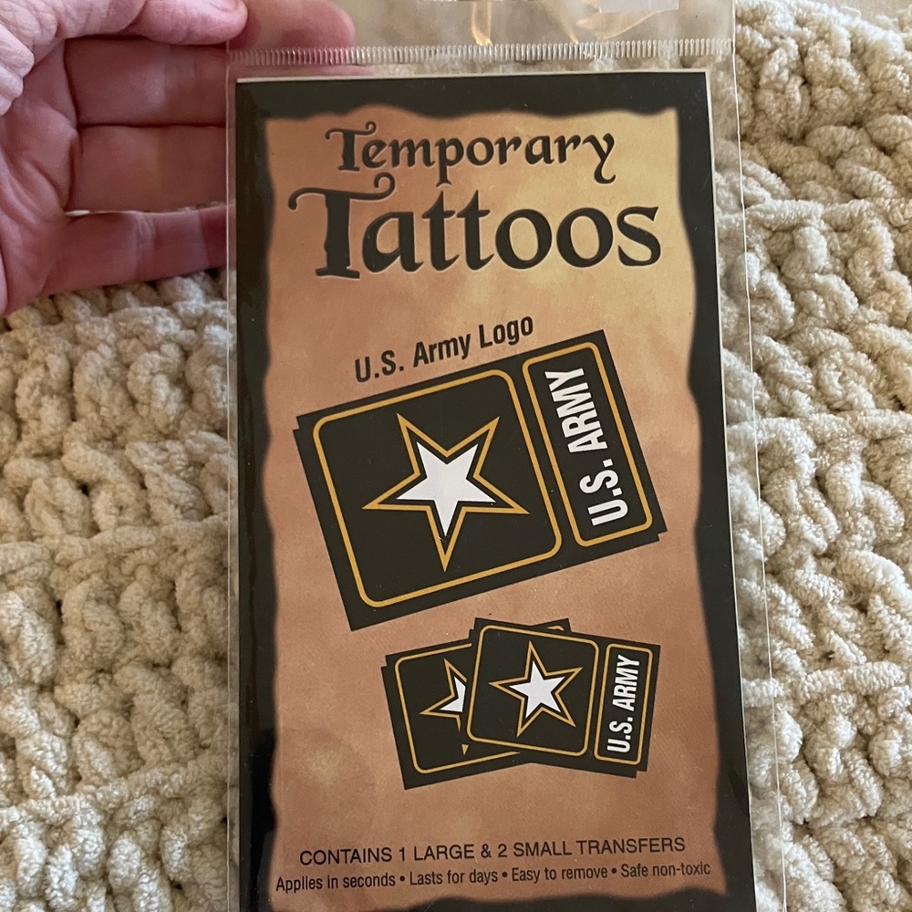 U.S. Army Logo Temporary Tattoos - Black and Gold